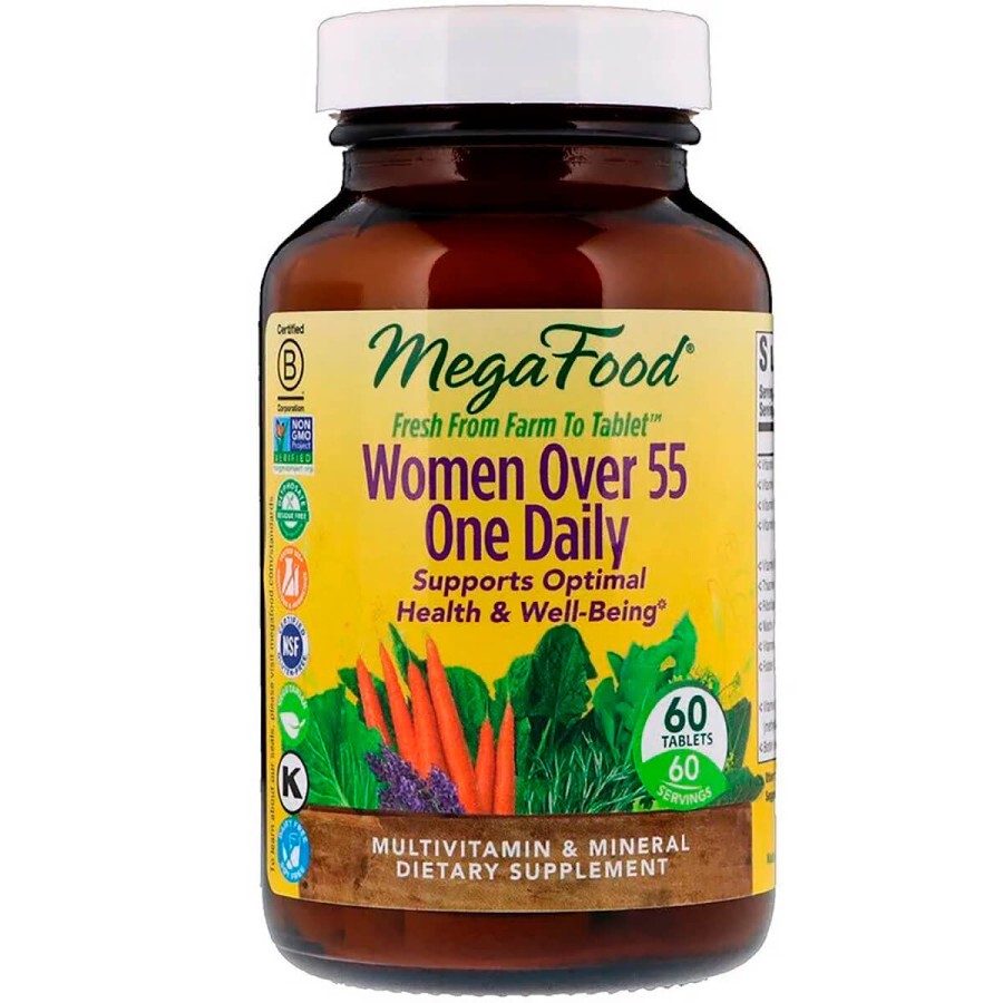 Мультивітаміни для жінок 55+ Women Over 55 One Daily MegaFood 60 таблеток: ціни та характеристики