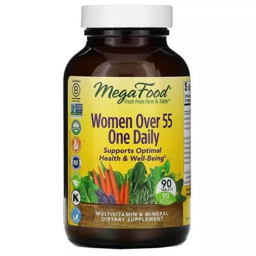 Мультивітаміни для жінок 55+ Women Over 55 One Daily MegaFood 90 таблеток: ціни та характеристики