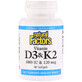 Витамин D3 и К2 Vitamin D3 &amp; K2 Natural Factors 60 гелевых капсул