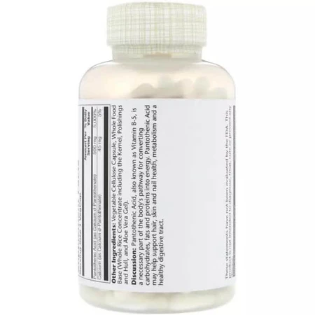 Пантотенова кислота Pantothenic Acid Solaray 500 мг 250 рослинних капсул: ціни та характеристики