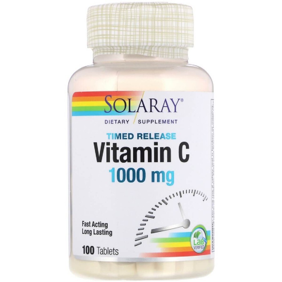 Витамин С двухфазного высвобождения Solaray 1000 мг 100 таблеток: цены и характеристики
