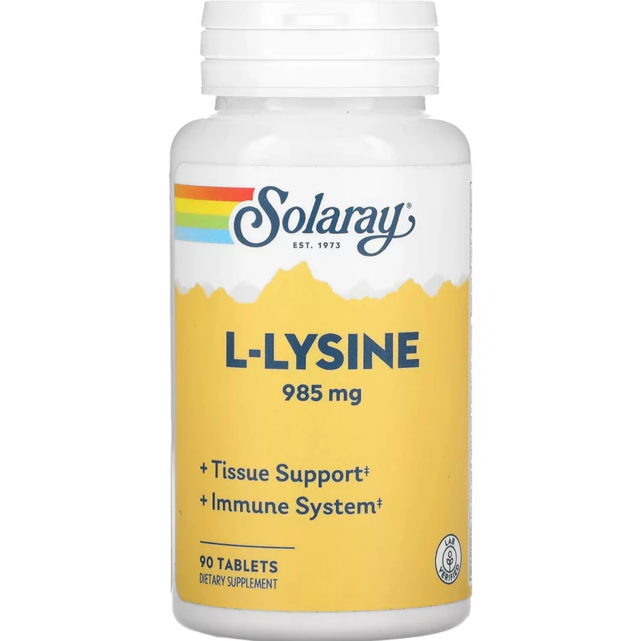 Лизин SOLARAY (Солорай) L-Lysine 333 мг таблетки флакон 90 шт: цены и характеристики