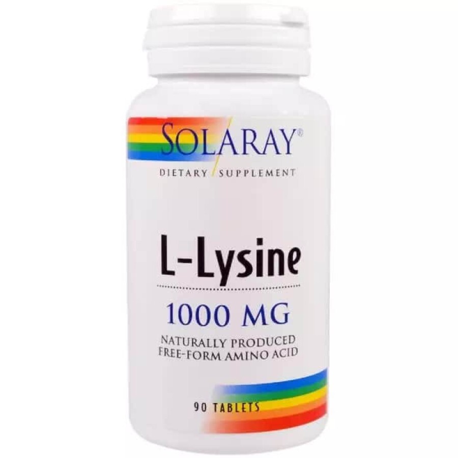 Лизин 1000 мг L-Lysine Solaray 90 Таблеток: цены и характеристики