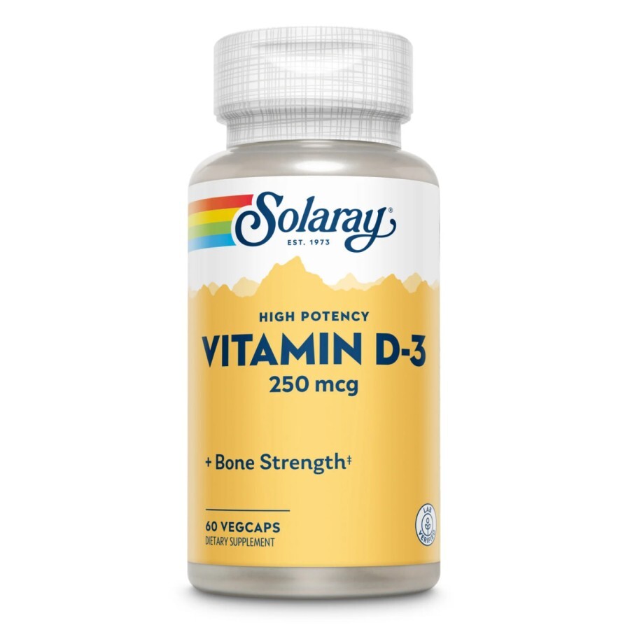 Вітамін D3 10000 МО Solaray 60 капсул: ціни та характеристики