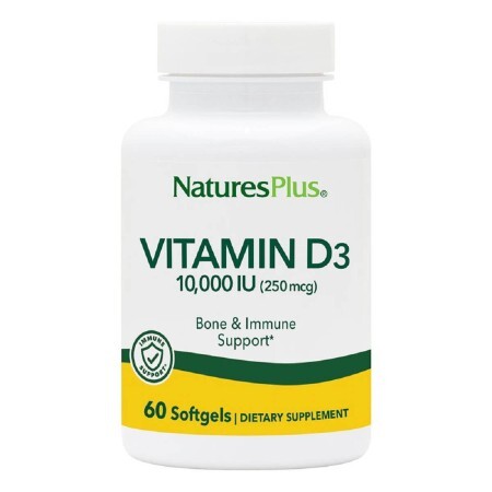 Вітамін D3 10 000 МО Nature's Plus 60 гелевих капсул