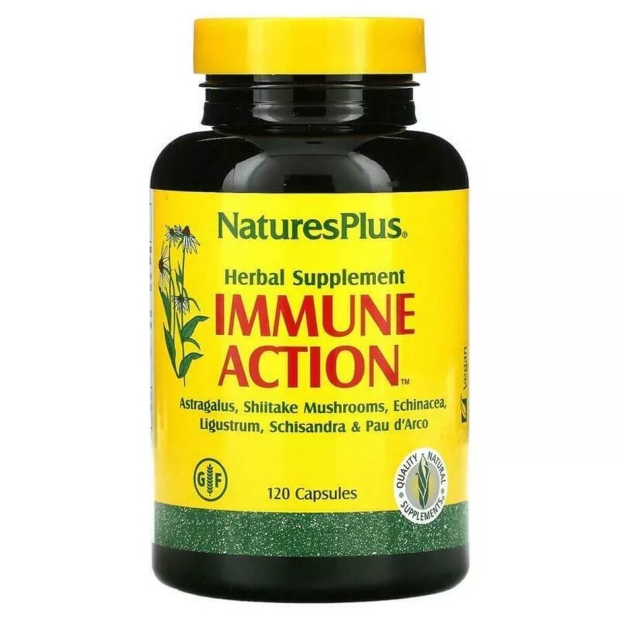 Імуностимулюючий комплекс Immune Action Natures Plus 120 рослинних капсул: ціни та характеристики