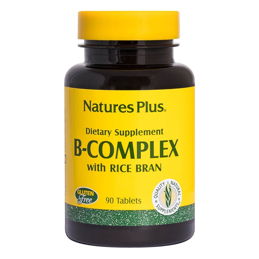 Комплекс вітамінів групи B з рисовими висівками Nature's Plus 90 таблеток: ціни та характеристики