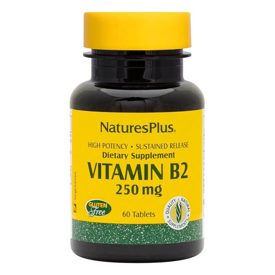 Рибофлавин Витамин B-2 Natures Plus 250 мг 60 таблеток: цены и характеристики