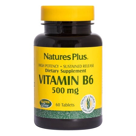Витамин В-6 медленного высвобождения Nature's Plus 500 мг 60 таблеток