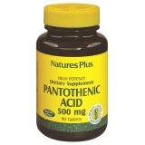 Пантотенова кислота (B5) Pantothenic Acid 500 мг Natures Plus 90 таблеток