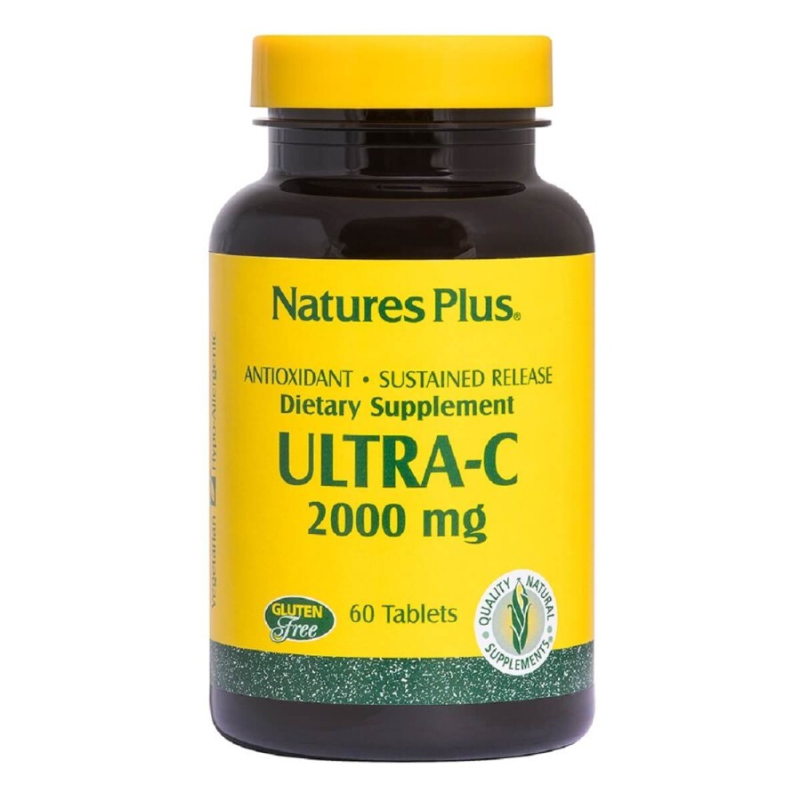 Вітамін С Ultra-C 2000 мг Nature's Plus 60 таблеток: ціни та характеристики