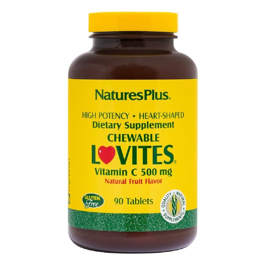Вітамін C Vitamin C Lovites 500 мг Nature's Plus 90 жувальних таблеток: ціни та характеристики