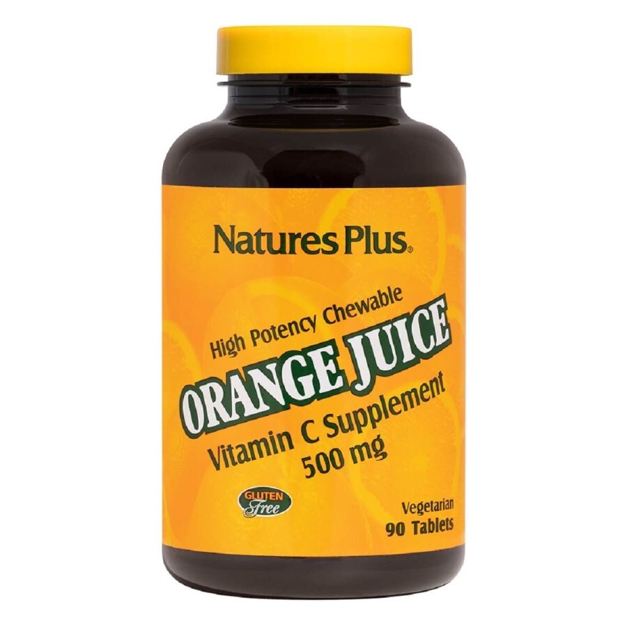 Вітамін С Orange Juice 500 мг Nature's Plus 90 жувальних таблеток: ціни та характеристики