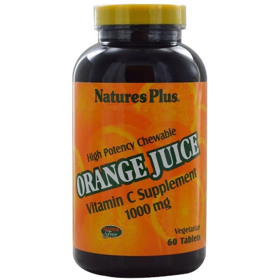 Вітамін С Orange Juice 1000 мг Nature's Plus 60 жувальних таблеток: ціни та характеристики