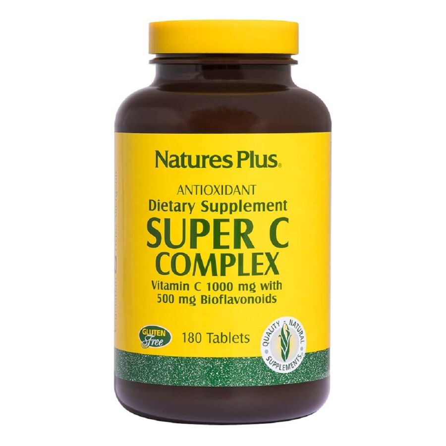 Супер комплекс Вітаміну С Super C Complex 1000 мг Nature's Plus 180 таблеток: ціни та характеристики