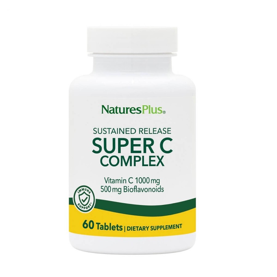 Супер комплекс Вітаміну С з біофлавоноїдів Nature's Plus 1000 \ 500 мг 60 таблеток: ціни та характеристики