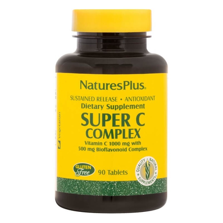 Супер комплекс Вітаміну С уповільнене вивільнення 500 мг Nature's Plus 90 таблеток: ціни та характеристики