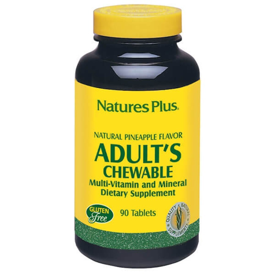 Жевательные мультивитамины для взрослых Вкус Ананаса Natures Plus 90 жевательных таблеток: цены и характеристики