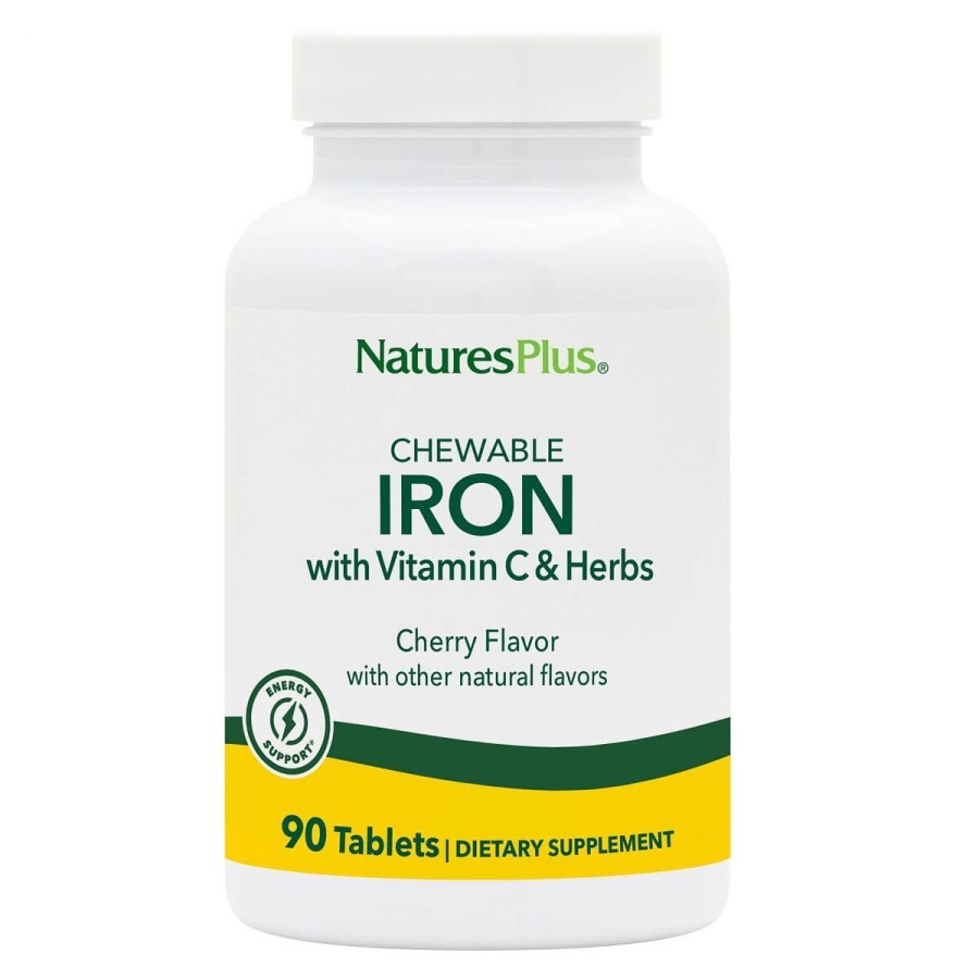 Железо с Витамином С Chewable Iron Natures Plus 90 жевательных таблеток: цены и характеристики