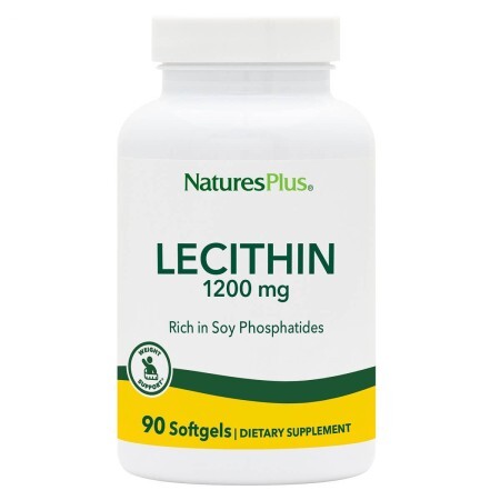 Лецитин із сої 1200 мг Natures Plus 90 м'яких таблеток