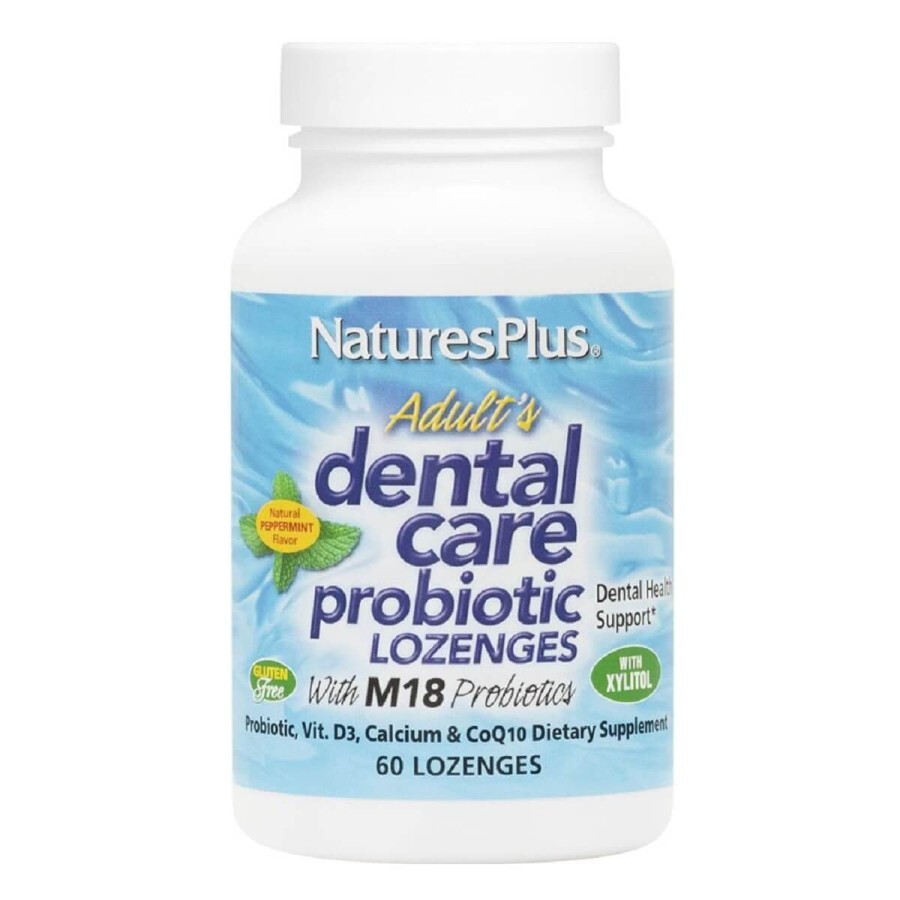 Пробиотик для здоровья зубов и полости рта для взрослых Natures Plus 60 таблеток для рассасывания вкус мяты: цены и характеристики