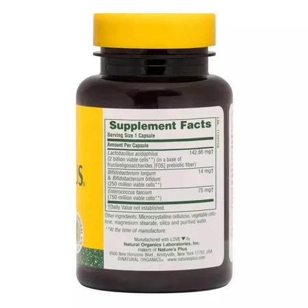 Пробіотики Потрійна Сила Tri-Dophilus Nature's Plus 60 вегетаріанських капсул: ціни та характеристики