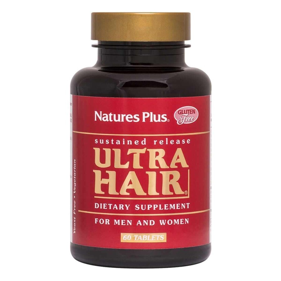Комплекс для росту, оздоровлення волосся для чоловіків і жінок Ultra Hair Sustained Release Natures Plus 60 таблеток: ціни та характеристики