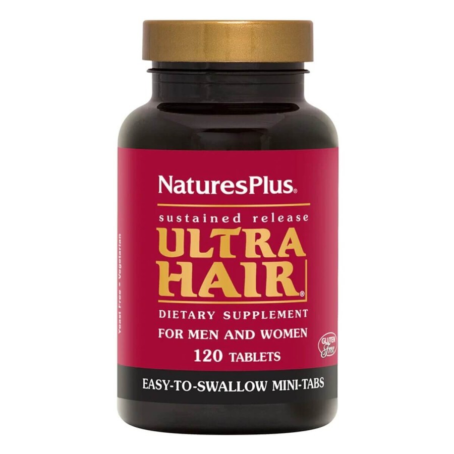 Комплекс для росту, оздоровлення волосся для чоловіків і жінок Ultra Hair Natures Plus 120 таблеток: ціни та характеристики