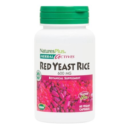 Красный дрожжевой рис 600 мг Herbal Actives Natures Plus 60 гелевых капсул