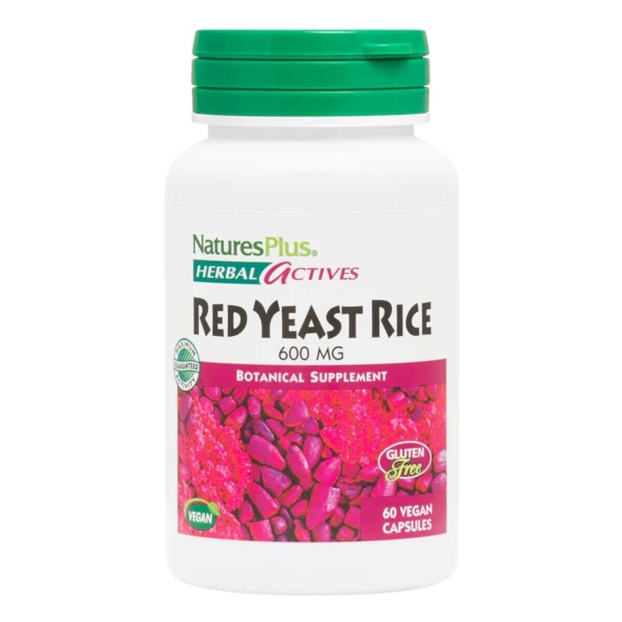 Красный дрожжевой рис 600 мг Herbal Actives Natures Plus 60 гелевых капсул: цены и характеристики