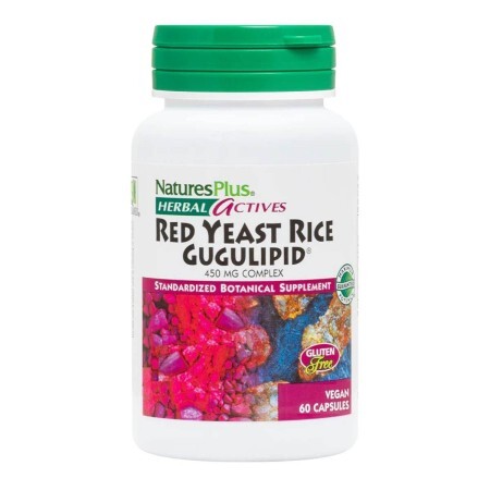 Червоний дріжджовий рис + гуггулстерони Herbal Actives Natures Plus 60 гелевих капсул