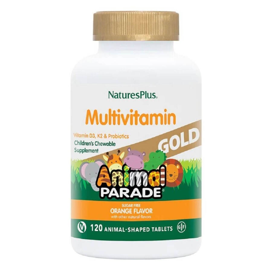 Мультивітаміни для дітей Animal Parade Gold Natures Plus 120 жувальних таблеток смак апельсина: ціни та характеристики