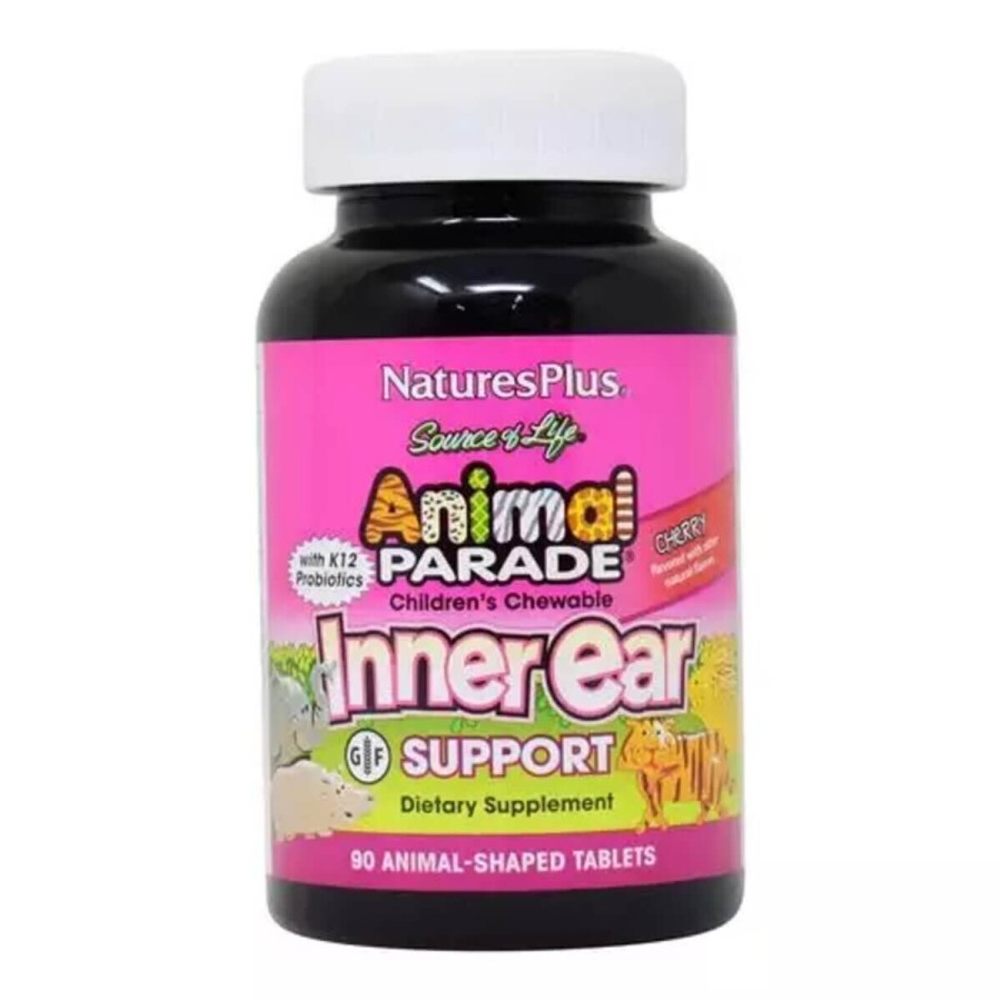 Комплекс для підтримки внутрішнього вуха для дітей Animal Parade Natures Plus 90 жувальних таблеток смак вишні: ціни та характеристики