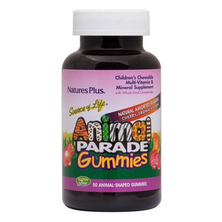 Комплекс мультивітамінів для дітей Animal Parade Nature's Plus 50 жувальних цукерок зі смаком вишні апельсина і винограду