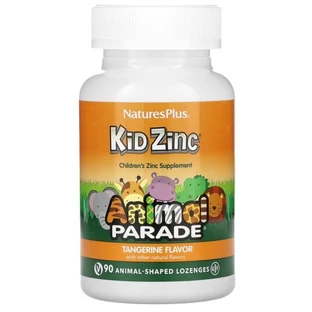 Цинк для детей Kid Zinc Animal Parade Natures Plus 90 таблеток для рассасывания вкус мандарина 