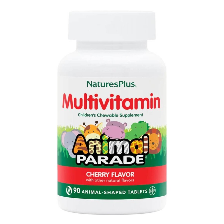 Дитячі жувальні мультивітаміни Source of Life Animal Parade Natures Plus 90 жувальних таблеток смак вишні: ціни та характеристики