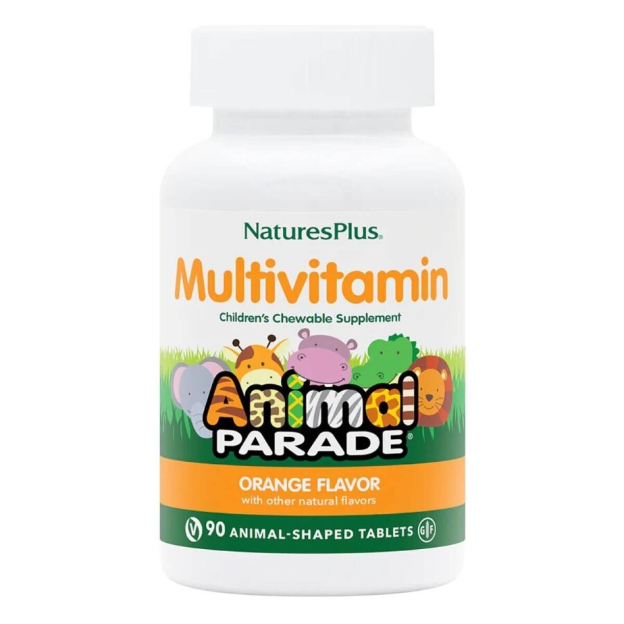Дитячі жувальні мультивітаміни Source of Life Animal Parade Natures Plus 90 жувальних таблеток смак апельсина: ціни та характеристики