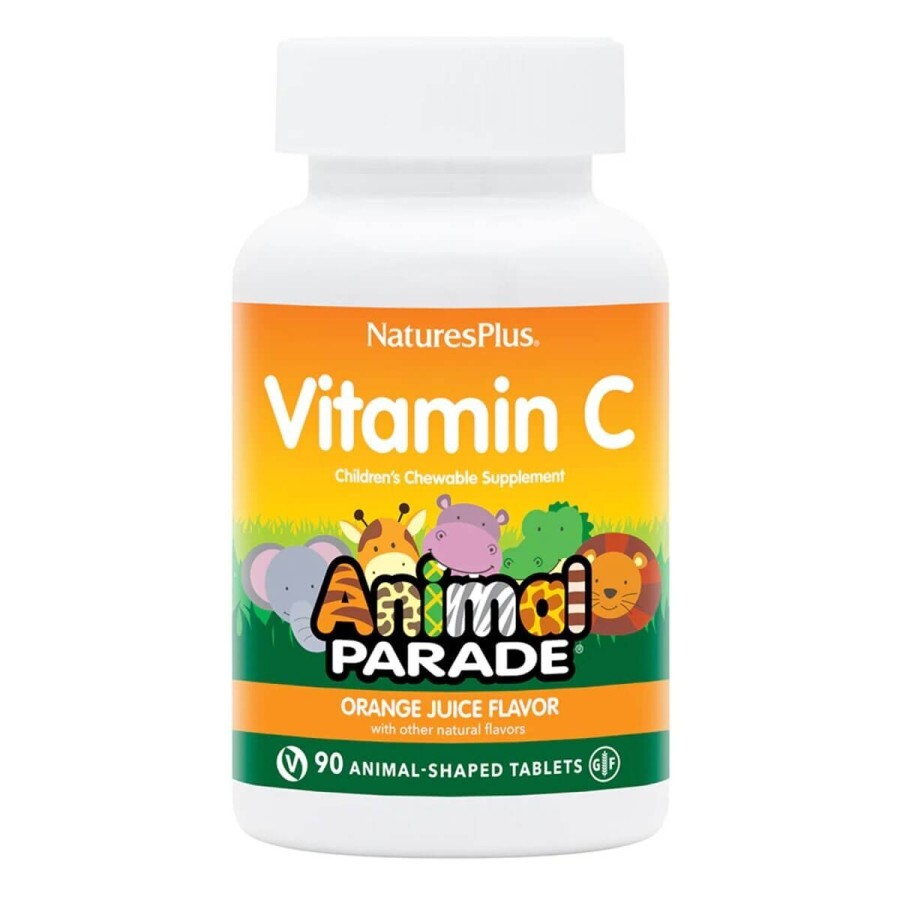 Вітамін С для дітей Animal Parade Natures Plus 90 жувальних таблеток смак апельсина : ціни та характеристики