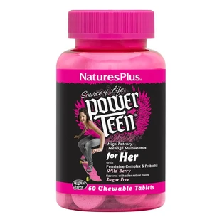 Мультивітаміни для дівчат Power Teen Natures Plus 60 жувальних таблеток смак лісових ягід