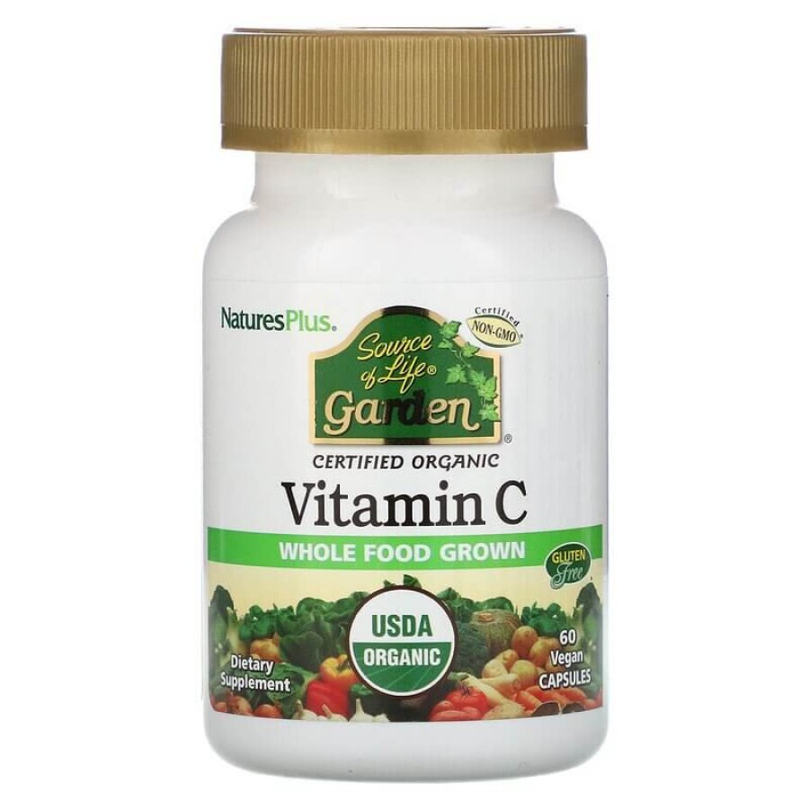 Вітамін С органічний 500 мг Nature's Plus 60 вегетаріанських капсул: ціни та характеристики