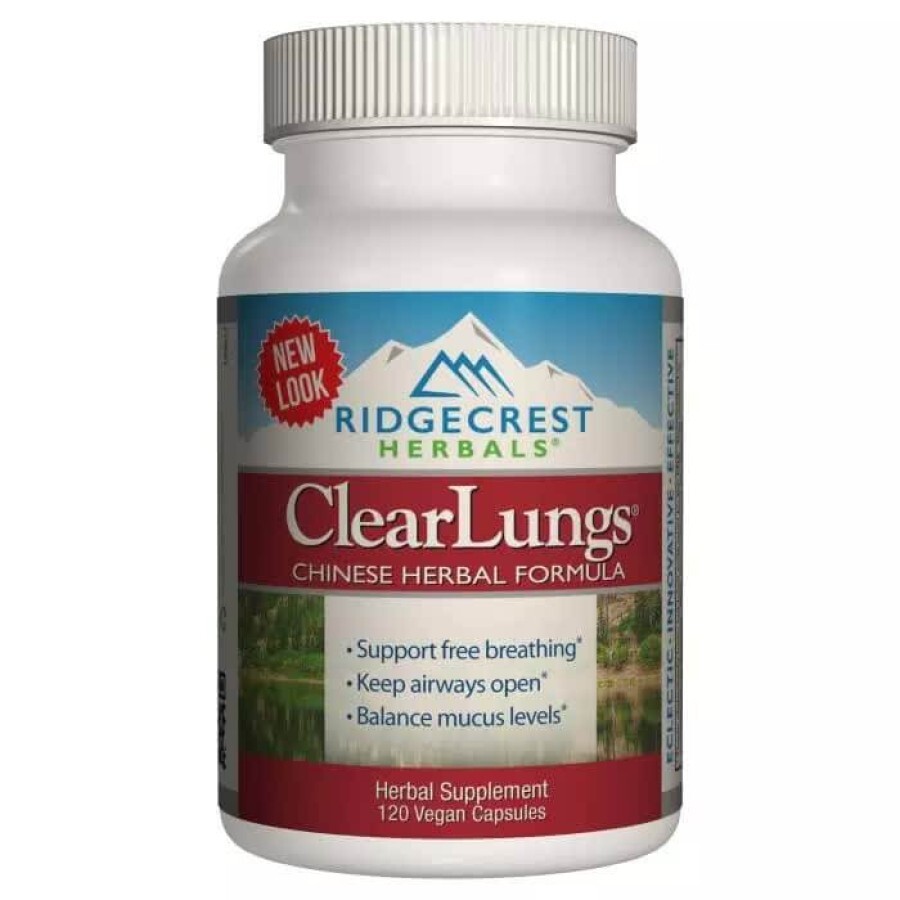 Комплекс для поддержки легких растительная китайская формула Clear Lungs RidgeCrest Herbals 120 гелевых капсул: цены и характеристики