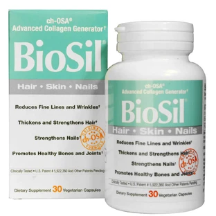 BioSil активатор коллагена Collagen Generator Natural Factors 30 вегетарианских капсул