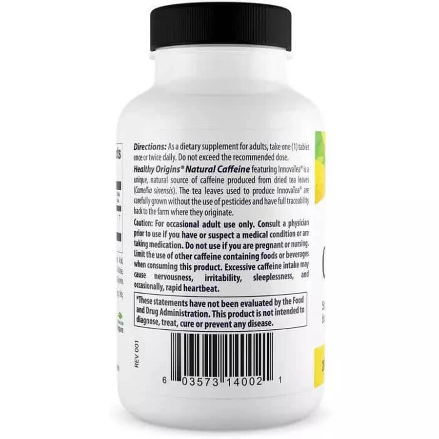 Кофеїн з чаю Natural Caffeine Featuring InnovaTea Healthy Origins 200 мг 240 таблеток: ціни та характеристики