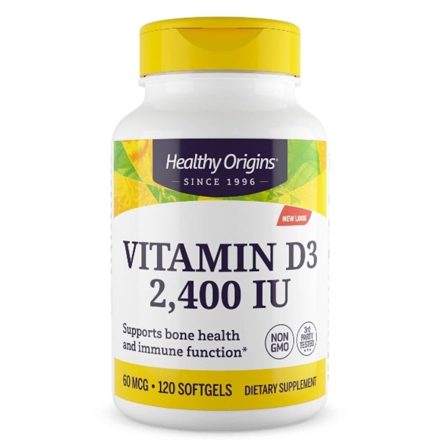 Вітамін D3 2400 МО Healthy Origins 120 желатинових капсул: ціни та характеристики