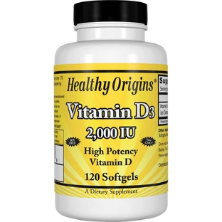 Вітамін D3 Vitamin D3 2000 МО Healthy Origins 120 капсул
