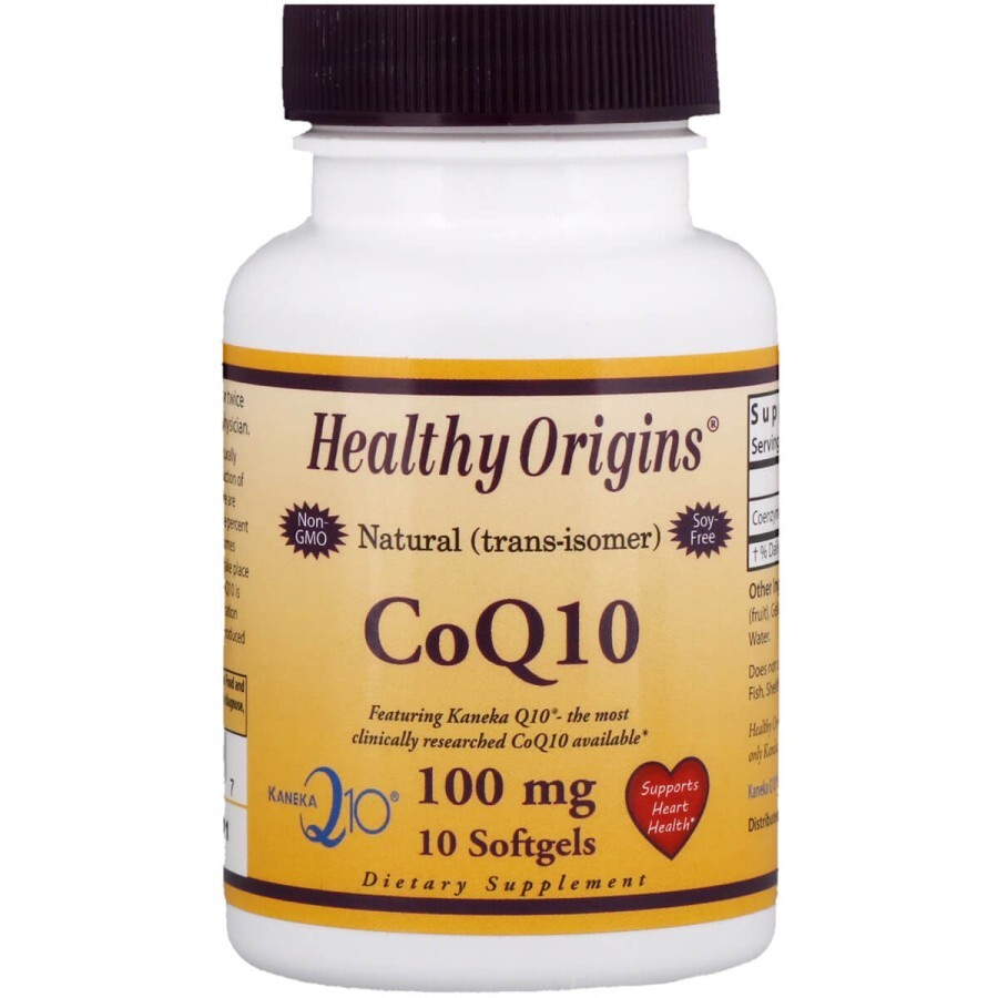Коэнзим Q10 Kaneka (COQ10) Healthy Origins 100 мг 10 желатиновых капсул: цены и характеристики