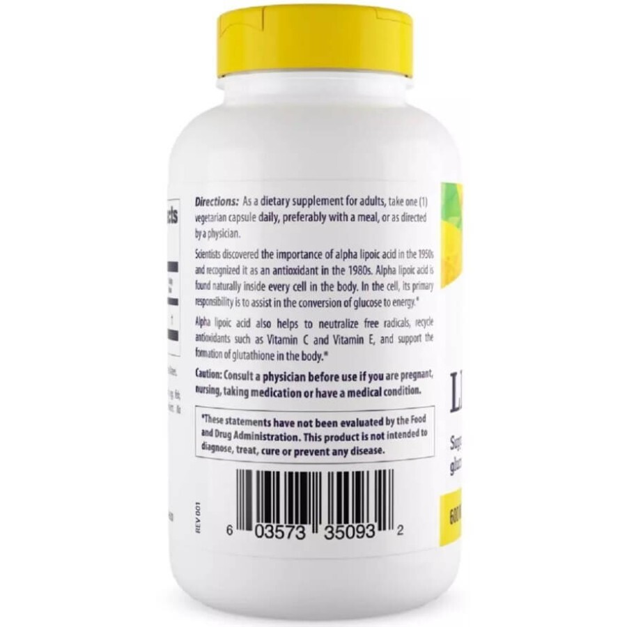 Альфа-липоевая кислота, 600 мг, Alpha Lipoic Acid, Healthy Origins, 150 капсул: цены и характеристики