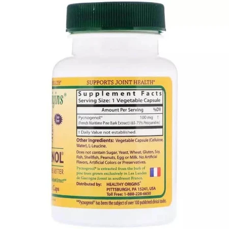 Пікногенол Pycnogenol Healthy Origins 100 мг 30 капсул: ціни та характеристики