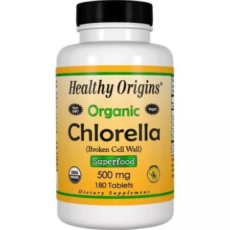 Органическая хлорелла 500 мг Healthy Origins 180 таблеток