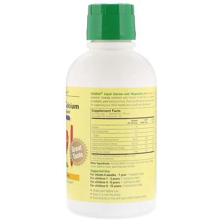 Жидкий кальций и магний для детей Calcium with Magnesium ChildLife 474 мл со вкусом апельсина: цены и характеристики